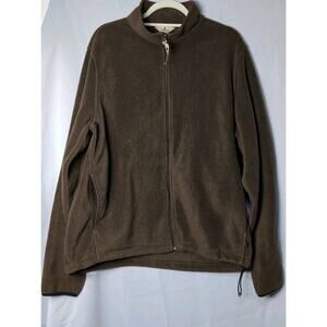 Vintage 90's Woolrich Men's Brown Fleece Jacket Size Large Zip(598)